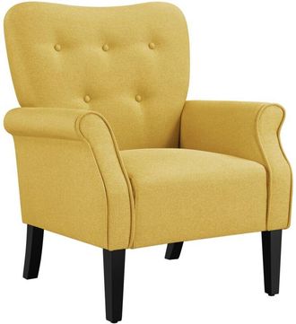 Yaheetech Silla Sofa Sill&oacute;n Para Sala De Estar Sofa Individual Silla Tapizada Con Asiento Grande Silla Sofa Para Dormitorio Sillon Relax Tela De Poli&eacute;ster Gris 