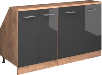 Vicco Conjunto De Armarios Para Techo Inclinado Rion, Antracita Alto Brillo, 140 Cm Lote De 2 Carcasas De Armario 60 Cm De Profundidad, Vicco