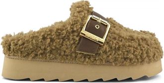 Colors Of California Slippers, female, Brown, Size: 11 US Teddy Platform Moccasin Slippers Trendy Style