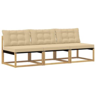 vidaXL Sof&aacute; Intermedio De Exterior Madera Maciza De Acacia Y Textileno Vidaxl