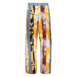 Dries Van Noten Contrast Insert Jeans - Heren - Regular Fit Jeans - Veelkleurig - W32 - Katoen - Jeans