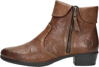 Rieker Enkellaars - Dames - Cowboylaarzen - Bruin - 38 EU - Leer - Schoenen