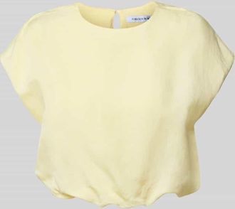 Forever New Cropped T-Shirt aus Leinen-Viskose-Mix Modell Georgina in Hellgelb, Gr&ouml;&szlig;e 36