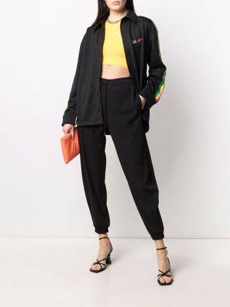 Palm Angels Womens Miami Logo Track Shirt - Black - Size EU 40 (Womens)