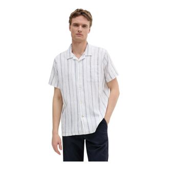 Barbour Garnock Stripe Short Sleeve Shirt - Heren - Korte mouwen Overhemden - Wit - L - Katoen - Overhemden