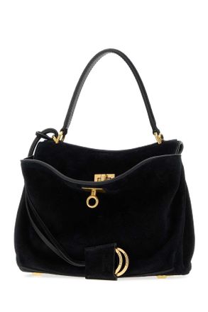 Balenciaga Womens Black Suede Mini Rodeo Handbag Borse A Mano Bag