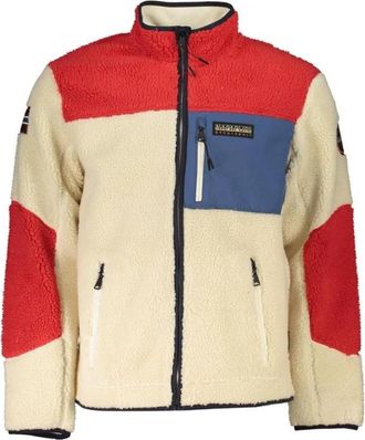 Napapijri Witte Polyesterjas met Ritssluiting - Heren - Vesten met rits - Veelkleurig - 2XL - Polyester - Hoodies & sweatvesten