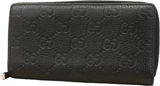 Gucci Black Leather Long Wallet (Bi-Fold) (Pre-Owned)