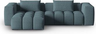 CXL by Christian Lacroix Sofá esquinero modular 3 plazas de tejido estructural azul claro