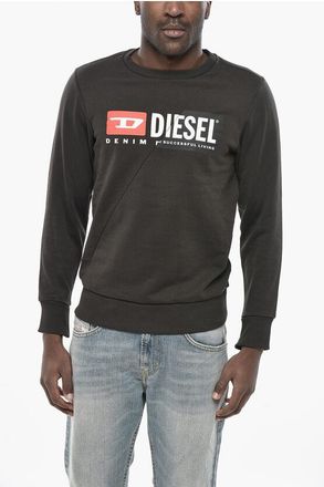 Diesel Cotton Crewneck Sweatshirt S-GIRK-CUTY With Maxi Logo size Xxl
