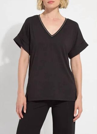 Lyss&eacute; Akira Reversible Rolled Up Sleeve Top In Black