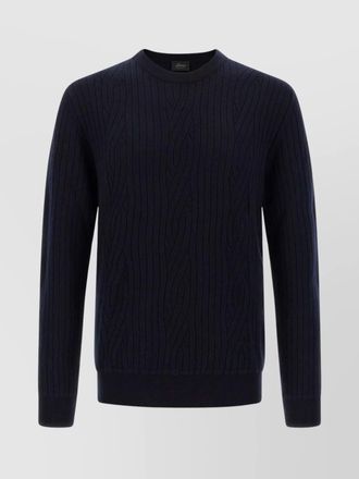 Brioni textured cable knit crew neck sweater