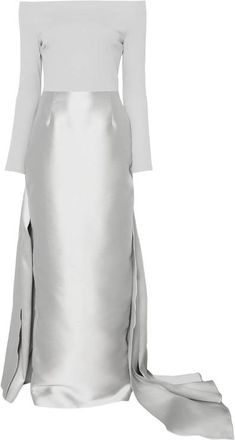 Solace London Off-shoulder Draped Gown Maxi Dress