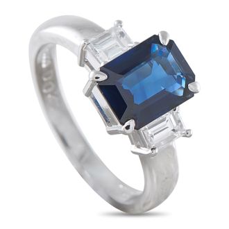 Luxury Bazaar Platinum 0.41ct Diamond and Sapphire Ring MF05-041326