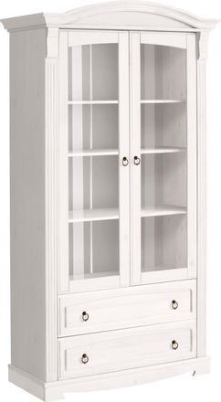 HOME AFFAIRE Glasvitrine »Anna« Gesamtmasse (B/T/H): ca. 97/46/188 cm, mit Glastüren, 2 Schubladen, Höhe 188 cm, aus massiver Kiefer, FSC