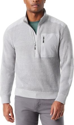 G.H. Bass & Co. Bass Outdoor Patch Sweater Mens Glacier Long Sleeve Zip Pullover FTS180