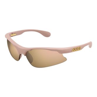 Gucci Masker Zonnebrillen - Heren - Zonnebrillen - Roze - 70 MM - Nylon - Accessoires