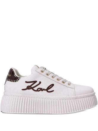 Karl Lagerfeld logo platform sneakers - White