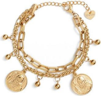 Bracha All Saints Coin Charm Bracelet in Gold at Nordstrom