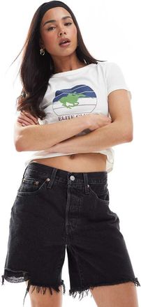 Levi's 501 - Pantaloncini a mezza coscia neri con fondo invecchiato-Nero