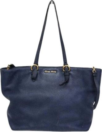 Miu Miu Tweedehands leren schoudertassen - Dames - Vintage Shopper - Blauw - ONE Size - Vintage