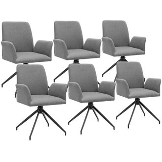 TecTake Swivel Chair Daya Set Of 6 - Anthracite in Dark Grey | Size: 6 Pack