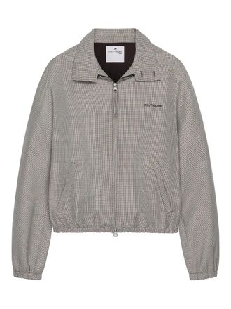 Courr&egrave;ges zip-up pattern jacket - men - Wool/Polyester - L - Neutrals