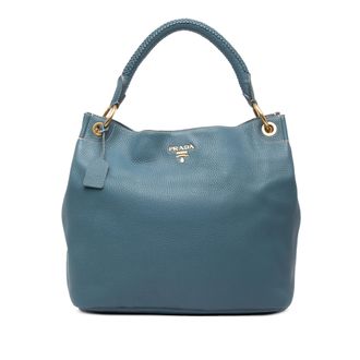 Prada Tweedehands Vitello Daino Hobo
