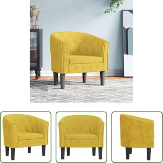 vidaXL vidaXL Poltrona per Camera da Letto - Poltrona Cabriolet Gialla in Velluto