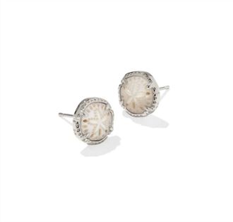 Kendra Scott Womens Sand Dollar Stud Earrings In Gold Natural Mother Of Pearl