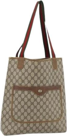 Gucci Pre-owned Vintage Tote Bag - Dames - Vintage Shopper - Beige - ONE Size - Leer - Vintage