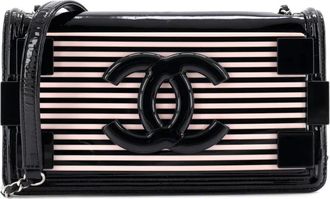 Chanel Boy Brick Flap Bag Striped Patent Horizontal shoulder bag - Zwart