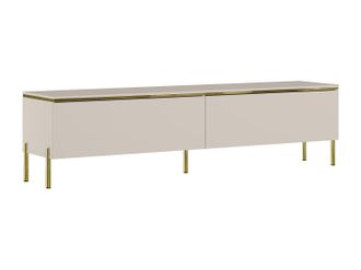 Vente-Unique Mueble de TV con 2 puertas - Beige y dorado - VUKIA de Pascal MORABITO
