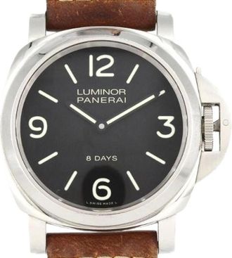 Officine Panerai Pre-owned Luminor Base 8 Days Acciaio Roestvrijstalen Horloge - Dames - Vintage Horloges - Zwart - ONE Size - Vintage