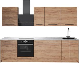 Vicco Mueble De Cocina Fame-line, Roble Dorado/roble Dorado, 280 Cm, Et M&aacute;rmol, Vicco