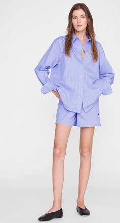 Anine Bing Ramy Short in Blue Stripe at Nordstrom, Size X-Small