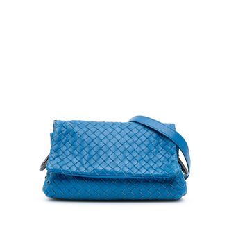Bottega Veneta Womens Padded Cassette Crossbody Bag - Blue Leather - One Size
