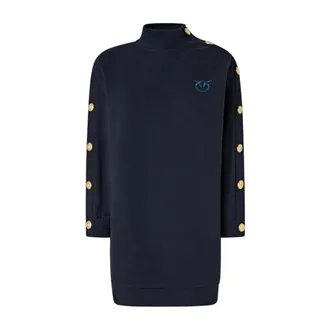 Pinko Long Knitwear, female, Blue, Size: M Muesli Maxi Sweater