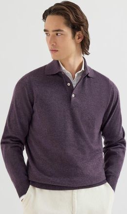 Brunello Cucinelli Cashmere knit polo shirt in Blueberry at Nordstrom, Size 52