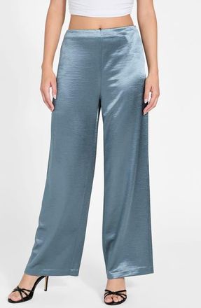 Guess Julie High Waist Satin Pants in Blue at Nordstrom, Size X-Small 30