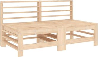 vidaXL Sof&aacute;s Centrales De Jard&iacute;n 2 Unidades Madera Maciza De Pino Vidaxl