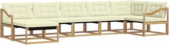 vidaXL Conjunto De Sof&aacute;s De Exterior 7 Uds. Blanco Y Crema Vidaxl