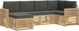 vidaXL Conjunto De Sof&aacute;s De Exterior 6 Uds. Blanco Y Antracita Vidaxl