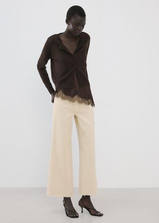 Mango Jeans Catherin culotte vita alta vaniglia - Donna - 36 - MANGO