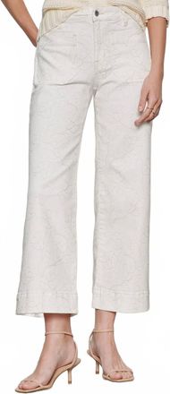 Sanctuary Embroidered Marine Crop Wide Leg Jeans In Chalk