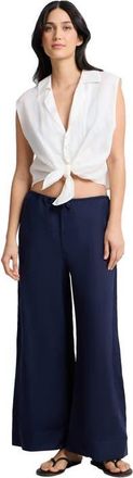 Onia Tie Front Shirt in White at Nordstrom, Size X-Small
