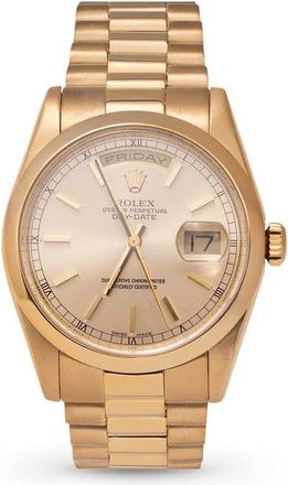 Rolex Pre-owned Rolex Day-Date Automatic Chronometer Champagne Dial Unisex Watch 118208 CSP