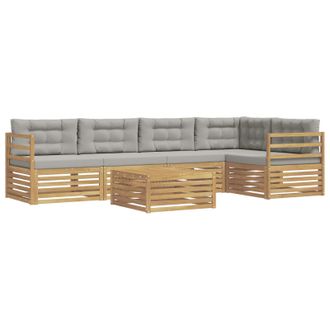 vidaXL Conjunto De Sof&aacute;s De Exterior 6 Pcs Blanco Y Gris Claro Vidaxl