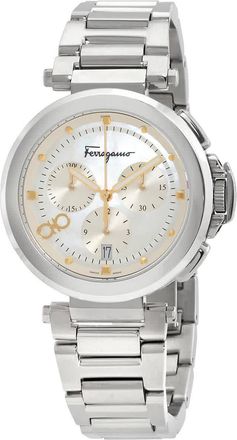 Ferragamo Legacy Chronograph Quartz White Mother of Pearl Dial Ladies Watch SFMW00222