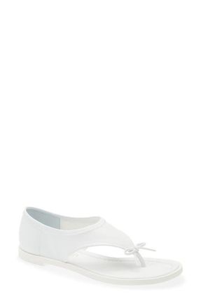 Sandy Liang Clark Bow Thong Sandal in White at Nordstrom, Size 6.5Us